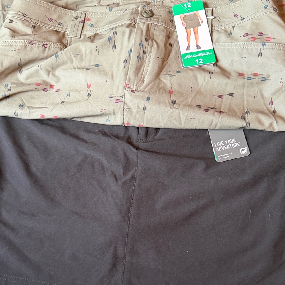 Eddie Bauer lot Sage Print & Black Skorts NWT - Picture 13 of 13